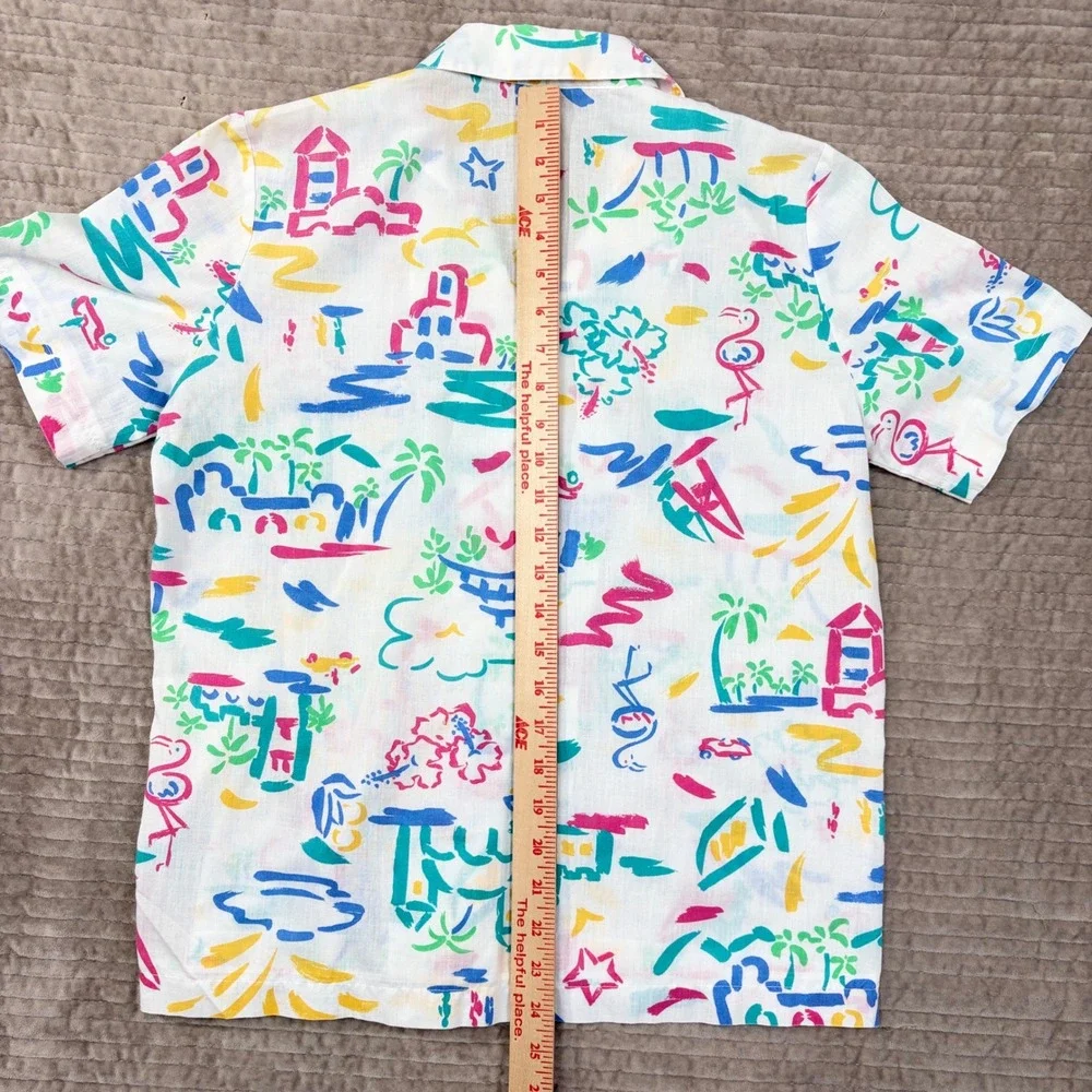Vintage Country Suburbans 2 Piece Set Tropical Flamingo Skirt Shirt Set‎ Size 8
